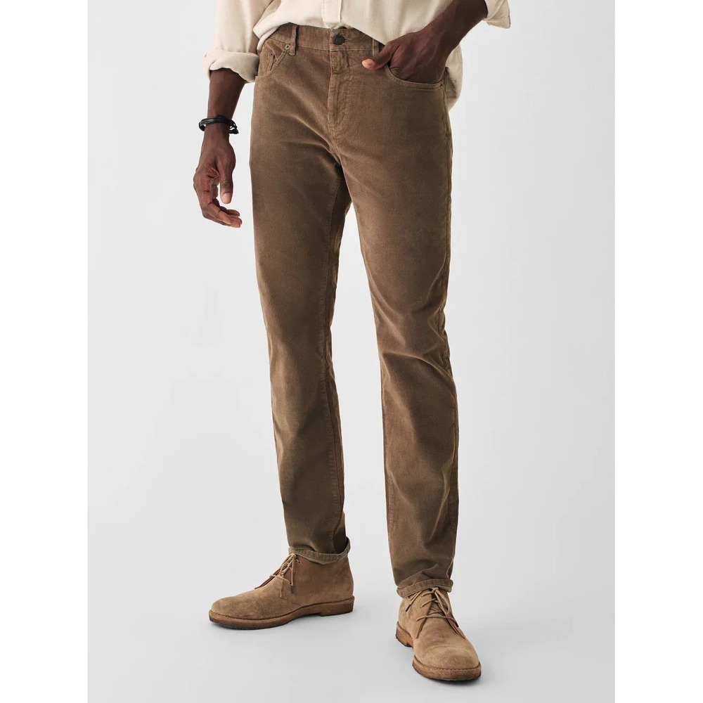 Faherty Mens Stretch Corduroy 5 Pocket Brown Pants Size 28